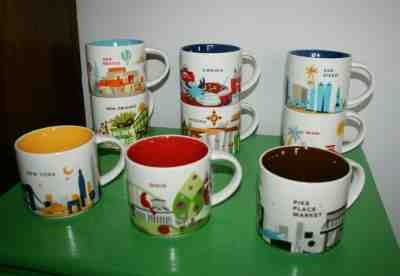 (9) Different STARBUCKS You Are Here 14 oz Coffee Mugs AZ NY NM Pike NO VA Lot  