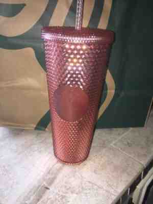 New Starbucks Rose Gold Pink Studded Sparkling Spike Venti 24oz Tumbler Cup - Sold on eBay Jan, 21st 2020 for $59.99
