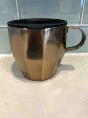 Starbucks Stainless Steel Travel Mug Cooper Finish 2014 14oz With Black Lid - Sold on eBay Jan, 21st 2020 for $16.00