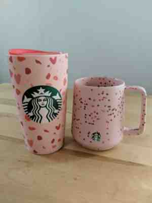 Starbucks Limited Edition 2020 Valentine's Day 14oz Mug and 12oz Tumbler Hearts - Sold on eBay Jan, 20th 2020 for $34.50