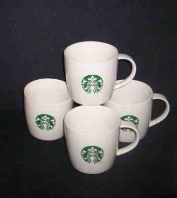 2013 STARBUCKS White Green Siren Mermaid 12 oz Coffee Mug Tea Cup - Set of 4 - Sold on eBay Jan, 20th 2020 for $49.99
