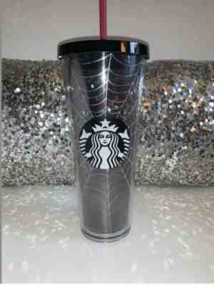 NEW Starbucks Spiderweb Glitter Tumbler Cup Limited Edition Halloween Fall 2019 - Sold on eBay Jan, 20th 2020 for $35.00