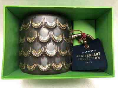 Starbucks 2015 Anniversary Gold Metallic Mermaid Scales 10oz Mug NEW with Box - Sold on eBay Jan, 20th 2020 for $16.99