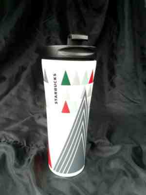 2017 STARBUCKS 12 OZ STAINLESS STEEL TRAVEL MUG CLEAN! Christmas Theme - Sold on eBay Jan, 20th 2020 for $16.00