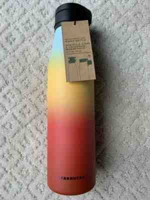 NEW Summer 2019 RAINBOW Starbucks Magnetic Lid Stainless Steel Water Bottle 20oz - Sold on eBay Jan, 20th 2020 for $25.50