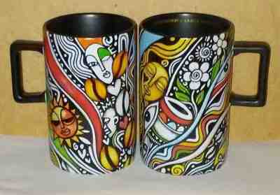 Starbucks Laolu Senbanjo Pair of Ceramic Mugs Cups 12oz Coffee - Stories 4 - NWT - Sold on eBay Jan, 20th 2020 for $39.99