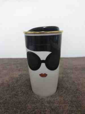 Rare Starbucks Alice & Olivia Ceramic Traveler Cup 12 Oz 2014 Stacey Bendet - Sold on eBay Jan, 20th 2020 for $36.00
