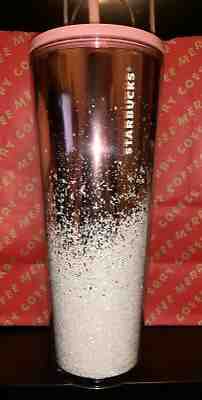 STARBUCKS CHRISTMAS ROSE GOLD CASCADING TUMBLER NEW! - Sold on eBay Jan, 20th 2020 for $29.99