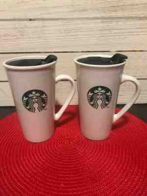 STARBUCKS MERMAID TRAVEL 16 Oz Coffee Mug Cup Ceramic Set Of 2 NEW! - Sold on eBay Jan, 20th 2020 for $19.99