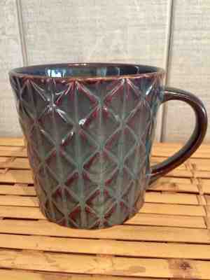 Starbucks 2009 Mug Geometric Green Brown Bone China Rare - Sold on eBay Jan, 20th 2020 for $22.00