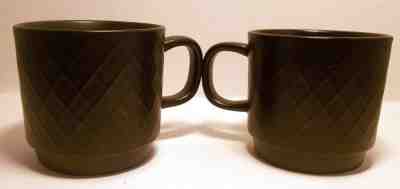 Starbucks Stackable Black Diamond Pattern 2013 SET OF 2 Coffee Cups Mugs 12oz ea - Sold on eBay Jan, 20th 2020 for $17.32