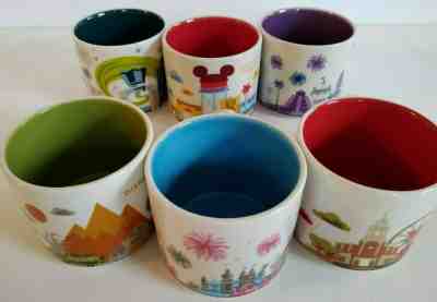 EUC Set of 6 STARBUCKS DISNEY PARKS YOU ARE HERE MUGS 14 oz SOME RETIRED 