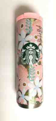 Starbucks NEW 2020 Floral Stainless Steel Tumbler 16oz Pink Silver Blue Pretty - Sold on eBay Jan, 20th 2020 for $22.00