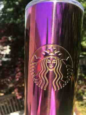 Starbucks Cold Cup Iridescent Pink Purple Stainless Steel Tumbler 24 Oz. New - Sold on eBay Jan, 20th 2020 for $42.00