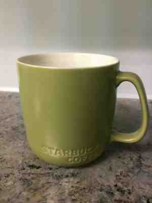 Starbucks Coffee 2010 New Bone China Green Exterior Embossed Mug Cream Interior - Sold on eBay Jan, 20th 2020 for $21.99