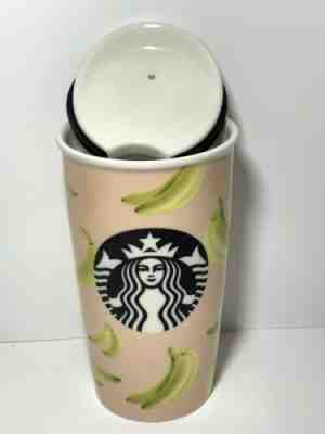 STARBUCKS NWT BANANA TUMBLER TRAVEL MUG 12oz CERAMIC DOT COLLECTION 2015  - Sold on eBay Jan, 20th 2020 for $31.95