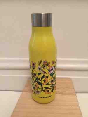 Starbucks Vacuum Insulated Water Bottle Yellow Floral 20 Oz Stainless Steel - Sold on eBay Jan, 20th 2020 for $25.00