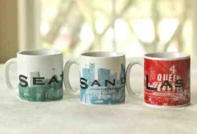 Starbucks Skyline Series Mini Cup Ornament Lot of 3 Seattle San Diego Las Vegas - Sold on eBay Jan, 20th 2020 for $29.99