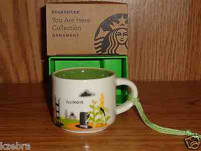 ILLINOIS STARBUCKS YOU ARE HERE 2 OZ ORNAMENT NEW IN BOX - Sold on eBay Jan, 20th 2020 for $21.95