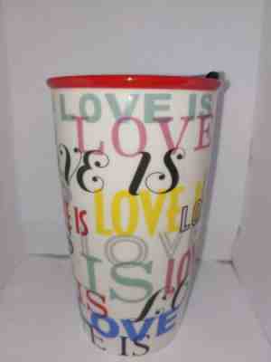 Starbucks Tumbler Travel Mug & Lid Ceramic LOVE 12oz Cup - LIMITED EDITION  - Sold on eBay Jan, 20th 2020 for $20.00