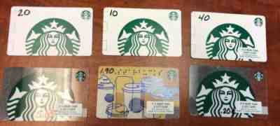 Starbucks Gift Cards Totaling $77.15.  Some Used Some New.  FREE SHIPPING! - Sold on eBay Jan, 19th 2020 for $60.00