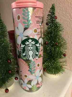 New Starbuck 2019 Pink Leaf Flower Stainless Hot Cup Tumbler for Special Sale - Sold on eBay Jan, 19th 2020 for $18.84