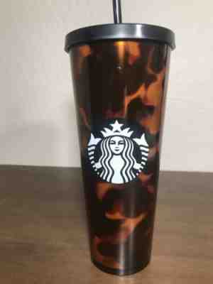 Starbucks Tortoise Shell Acrylic Cold Cup Tumbler 24 oz Venti Brand New - Sold on eBay Jan, 19th 2020 for $44.99