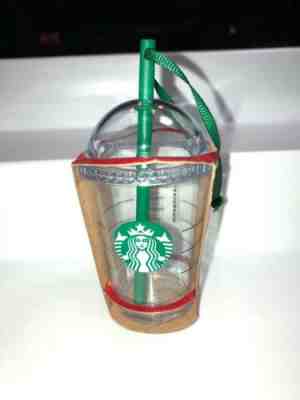 STARBUCKS FRAPPUCCINO COLD TO-GO CUP TUMBLER 2016 CHRISTMAS TREE ORNAMENT  - Sold on eBay Jan, 19th 2020 for $17.99