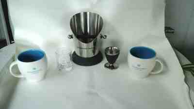 STARBUCKS STAINLESS STEEL COFFEE GROUNDS KNOCK BUCKET W-SHOT GLASS & CUPS NICE - Sold on eBay Jan, 19th 2020 for $16.50