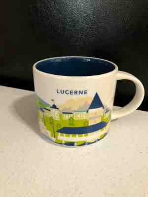 Starbucks Coffee 14oz Lucerne Switzerland mug YAH YOU ARE HERE Cup w/oSKU - Sold on eBay Jan, 19th 2020 for $32.00