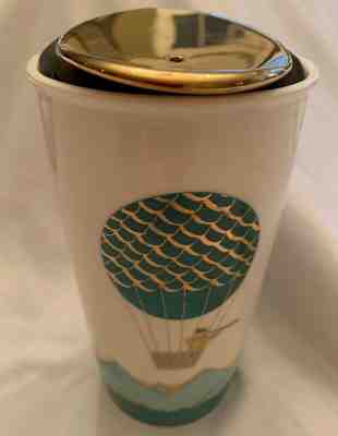 Starbucks 2014 Green Dot Hot Air Balloon The Explorer Ceramic Cup w/lid FREESHIP - Sold on eBay Jan, 19th 2020 for $25.99