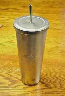 2015 Starbucks Cold Cup Silver Stainless Steel Tumbler 24 oz + Lid, Metal Straw - Sold on eBay Jan, 19th 2020 for $19.99