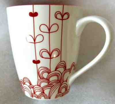  2009 New Bone China Starbucks Coffee/Tea Mug/Cup Bunches of Hearts Red & White - Sold on eBay Jan, 19th 2020 for $16.99