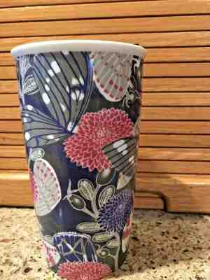 Starbucks Purple Butterfly Floral Ceramic Tumbler Cup Limited Edition Fall 2019  - Sold on eBay Jan, 19th 2020 for $34.99