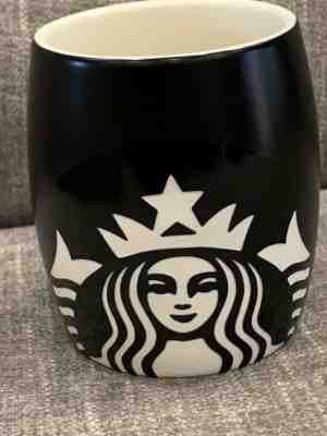 Starbucks Coffee Company 2011 Black Laser Etched Mermaid Siren Barrel Shaped Mug - Sold on eBay Jan, 19th 2020 for $18.27