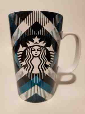 Starbucks 2015 Green White Tartan Plaid Tall 16 oz Coffee Mug Mermaid Logo  - Sold on eBay Jan, 19th 2020 for $16.00