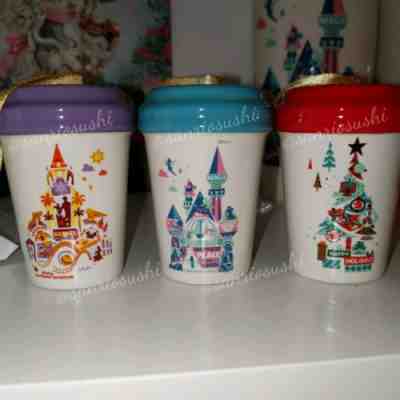 NEW Set 3 Disneyland Califonia Holiday Starbucks Travel Tumbler Ornament Disney - Sold on eBay Jan, 19th 2020 for $62.00