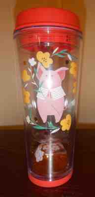 2019 Starbucks Year of the Pig glitter water globe tumbler NWT *US SELLER* NEW