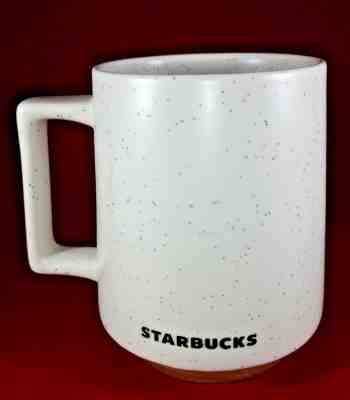 Starbucks White Speckled Handle Mug with Wooden Base Bottom 16 Ounces NWT - Sold on eBay Jan, 19th 2020 for $16.61