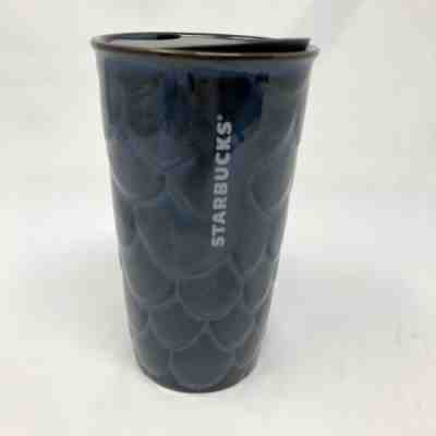 Starbucks Blue Siren Scales Traveler Tumbler Ceramic 10 OZ. 2016 Mermaid - Sold on eBay Jan, 19th 2020 for $22.95