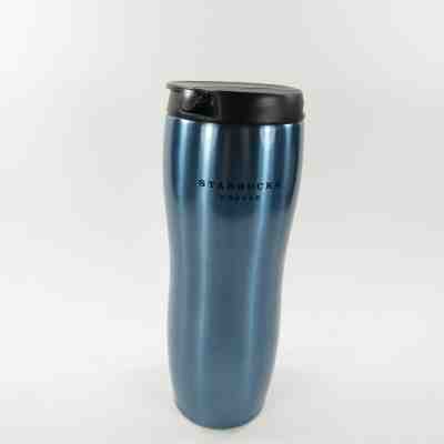 Starbucks Coffee Cup Travel Tumbler 16 fl oz Stainless BLUE 2008 Flip top Lid - Sold on eBay Jan, 19th 2020 for $19.99