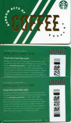 SCARCE  NEWEST 2020 DIAMOND & "R" BACKMARKS RANDOM ACTS OF COFFEE STARBUCKS CARD - Sold on eBay Jan, 17th 2020 for $18.99