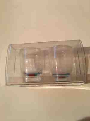 NEW STARBUCKS 2005 RED BLUE BOTTOM GLASS SHOT GLASSES! Christmas Release! - Sold on eBay Jan, 17th 2020 for $19.99