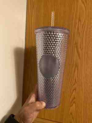 Starbucks Acrylic Iridescent Siren Logo Platinum Silver Studded Cold Cup Tumbler - Sold on eBay Jan, 22nd 2020 for $23.99