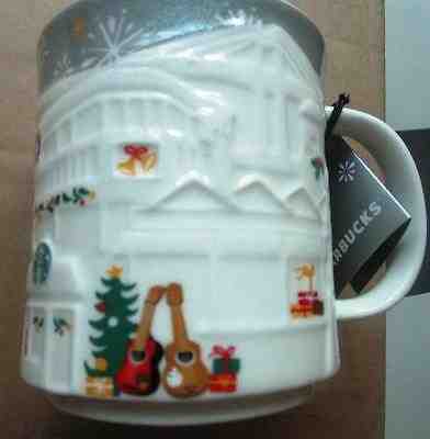 2016 STARBUCKS CEBU CHRISTMAS Relief Philippines Guitar MUG 16 OZ  brand New - Sold on eBay Jan, 22nd 2020 for $33.99