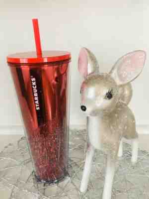 STARBUCKS 2019 Holiday Limited Edition Red Confetti Cascading Glitter Tumbler - Sold on eBay Jan, 22nd 2020 for $18.00