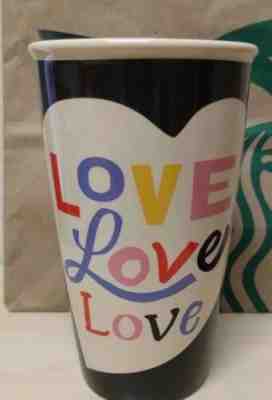 Starbucks Mug LOVE Ceramic Double Wall Coffee Traveler - Sold on eBay Jan, 21st 2020 for $22.99