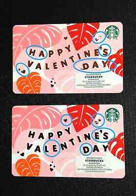 ???????? CANADA STARBUCKS VALENTINE " ERROR " GIFT CARD ( 2 PCS.) -- RARE -- NEW - Sold on eBay Jan, 21st 2020 for $59.98