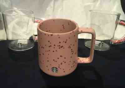 Starbucks 2020 Valentine’s Day (2) Glass Hearts Handle Cup (1) Mug With Hearts - Sold on eBay Jan, 21st 2020 for $55.00