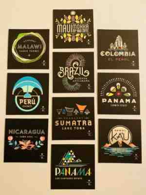 Starbucks Reserve 10 Coffee Taster Cards Lot, 2014, Black Square Designs - Sold on eBay Jan, 21st 2020 for $29.00